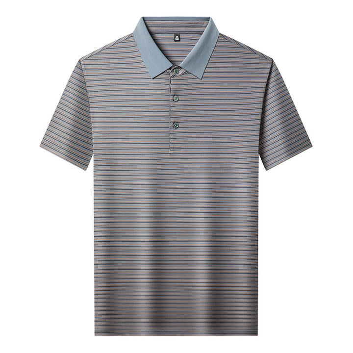 Herren Kurzarm Poloshirt mit innovativem Streifenmuster und atmungsaktiver Technologie Aliams