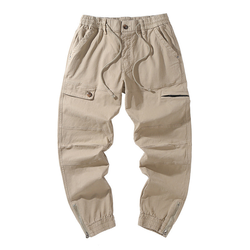 Herren praktische Cargo-Hose mit elastischem Bund und zahlreichen Taschen Aliams