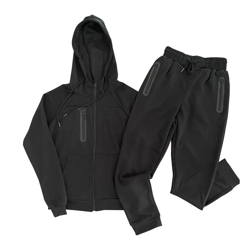 Herren sportliches Hoodie- und Jogginganzug-Set mit funktionalen Taschen Aliams