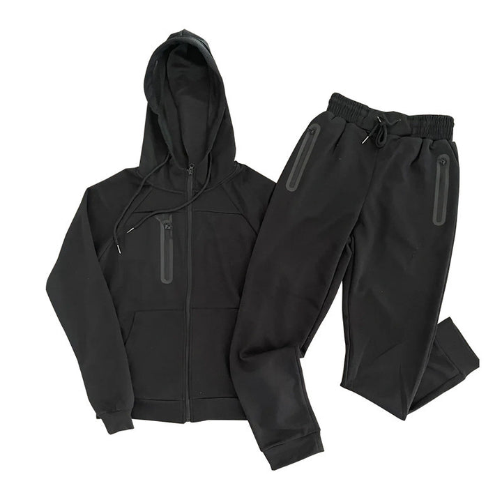 Herren sportliches Hoodie- und Jogginganzug-Set mit funktionalen Taschen Aliams