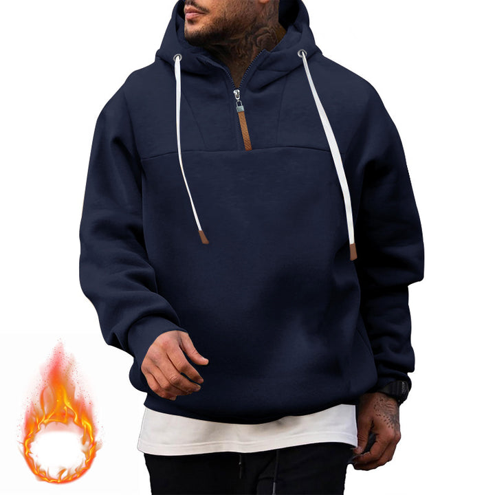 Herren Hoodie mit hohem Kragen und innovativem Reißverschluss Aliams