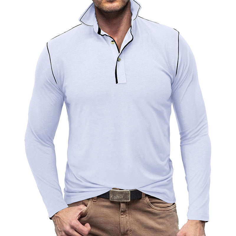 Herren sportliches Longsleeve Polo-Shirt Aliams