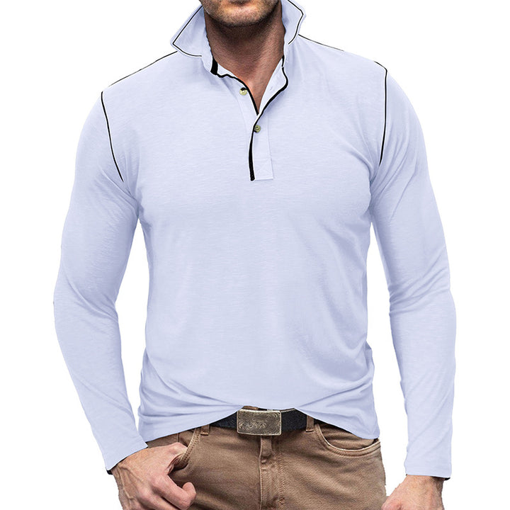 Herren sportliches Longsleeve Polo-Shirt Aliams