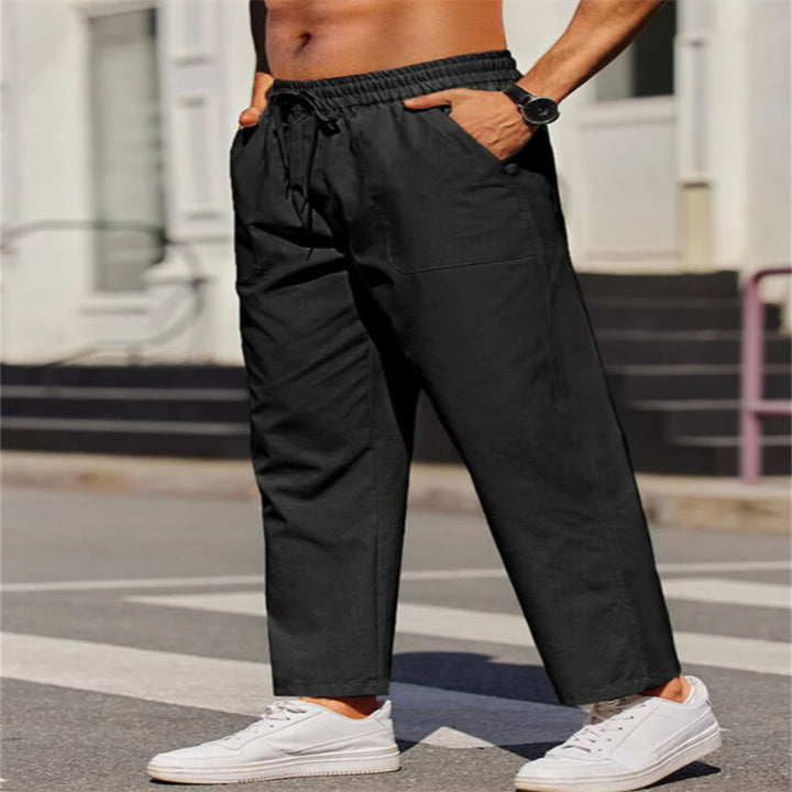 Herren Freizeithose aus leichtem, atmungsaktivem Material mit elastischem Bund und praktischen Taschen Aliams