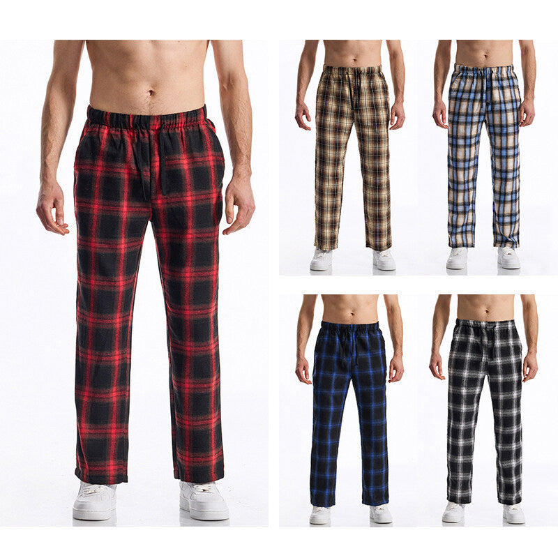 Herren Flanell-Pyjama-Hose mit komfortablem Gummibund Aliams