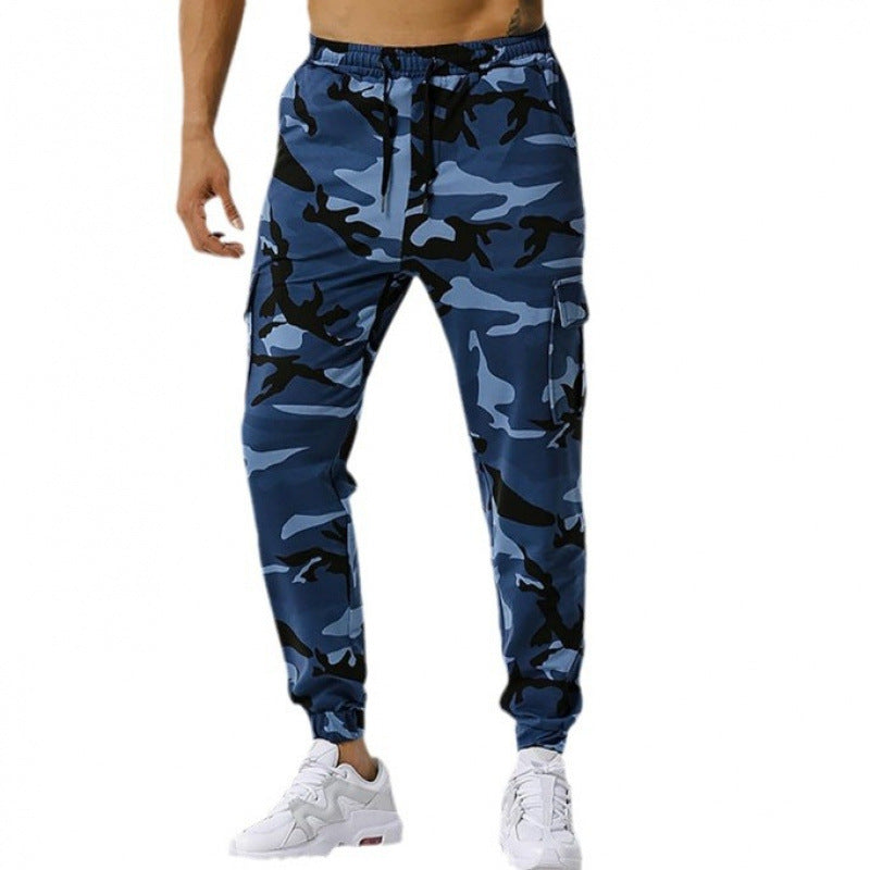 Herren Camouflage Cargo-Hose mit praktischen Seitentaschen und verstellbarem Bund Aliams