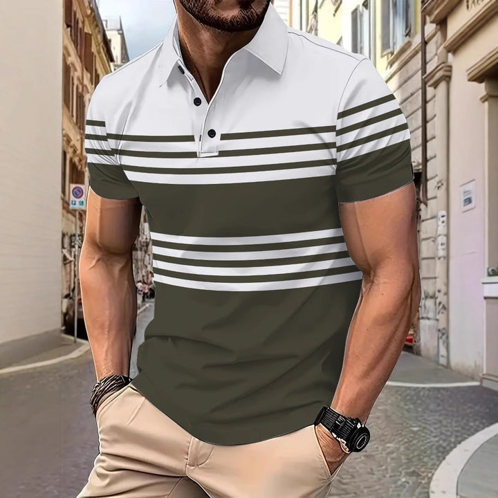 Herren Poloshirt mit modernen Streifen und hochwertigen Materialien Aliams