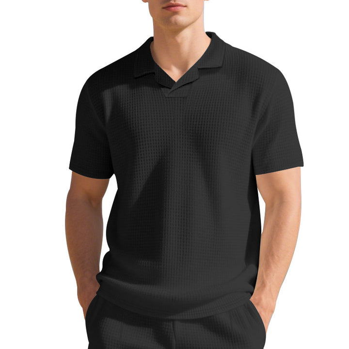 Herren Kurzarm Poloshirt mit strukturiertem Design und modernem Stehkragen Aliams