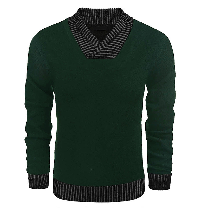 Herren eleganter Strickpullover mit modernem Schalkragen und strukturiertem Oberteil Aliams