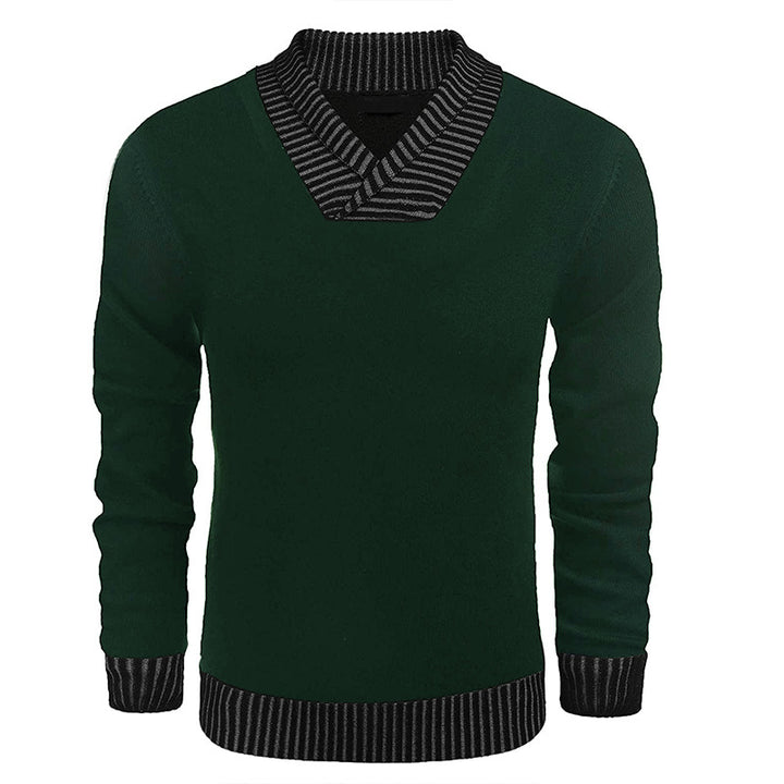 Herren eleganter Strickpullover mit modernem Schalkragen und strukturiertem Oberteil Aliams