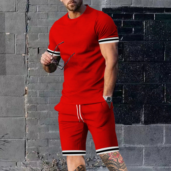 Herren Sportliches Freizeitset mit Kurzarmshirt und Short Aliams