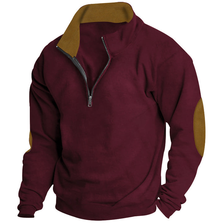 Herren Pullover mit hoher Kragen und Zip-Verschluss Aliams