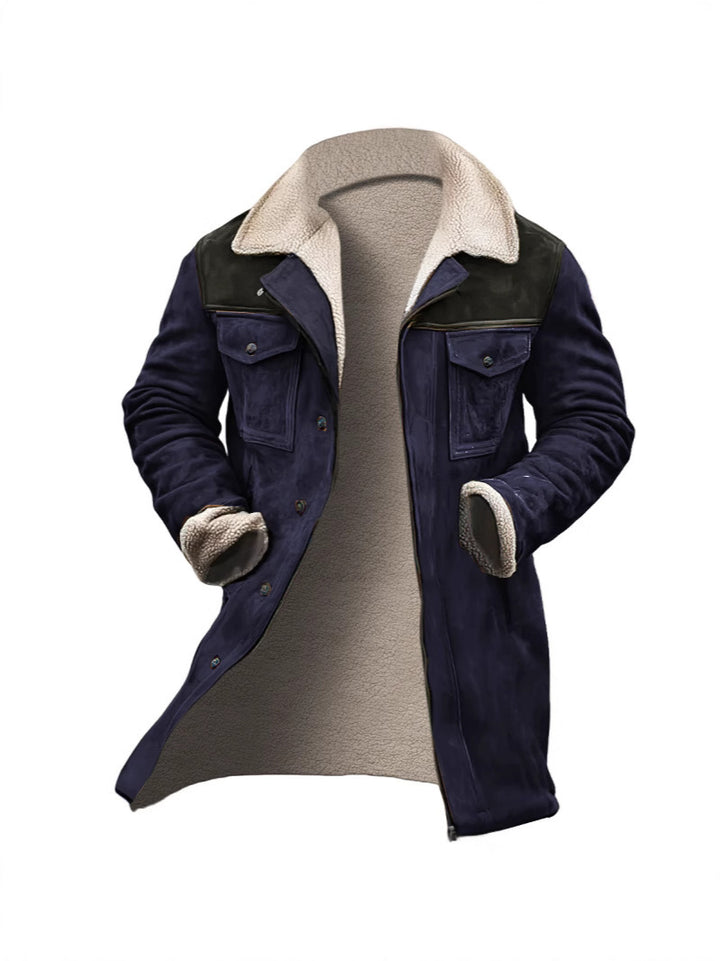Herren verspielt schicke Wildlederjacke mit warmem Fleecefutter Aliams