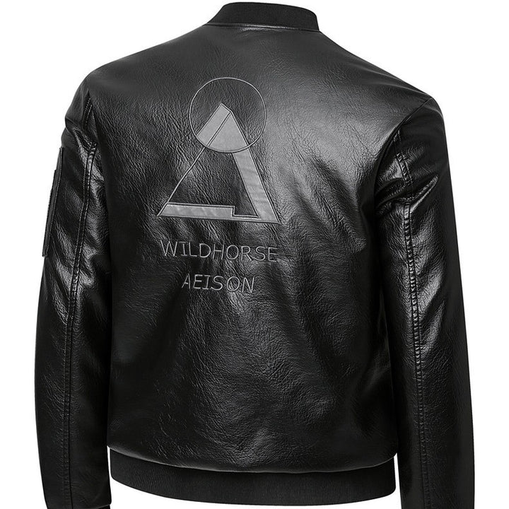 Herren Kunstleder Bomberjacke Aliams