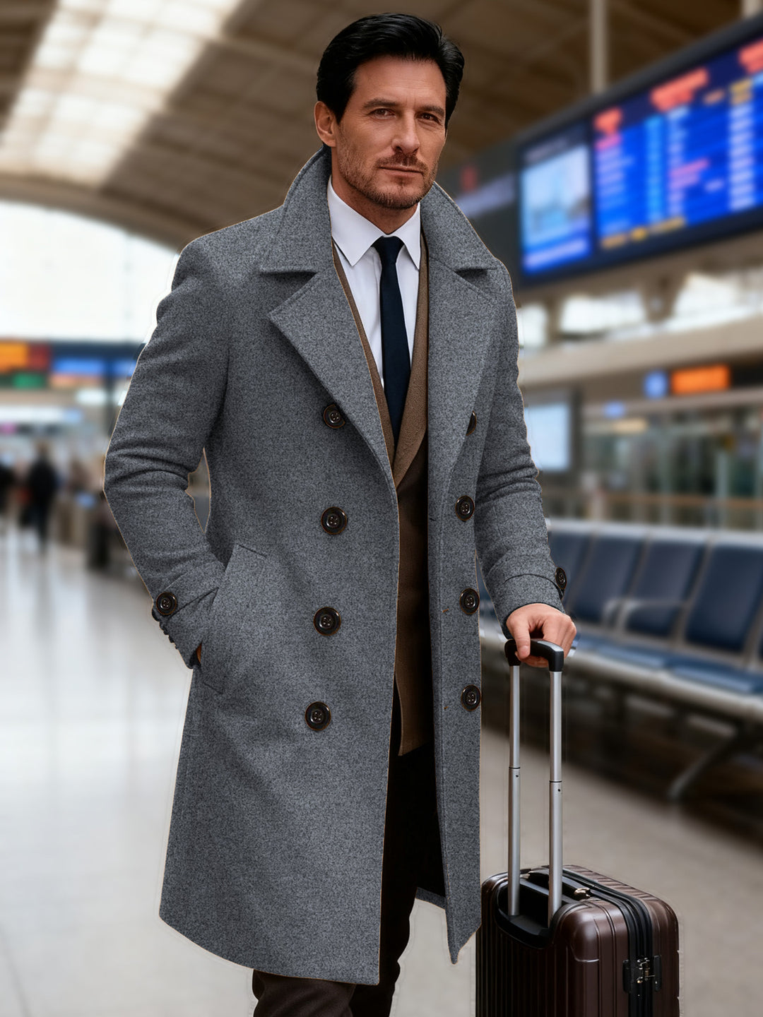 Herren eleganter Doppeltunnelmantel Aliams