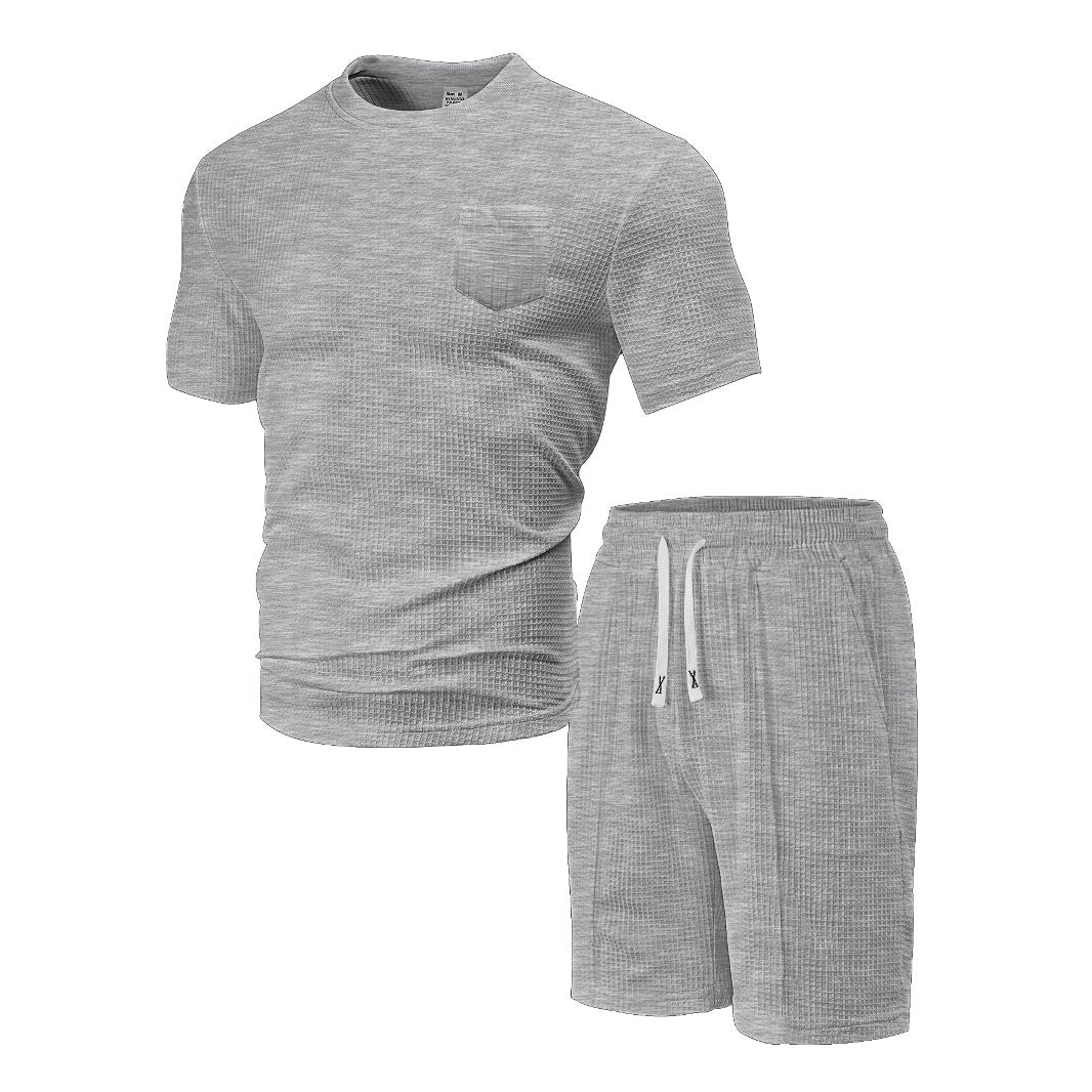 Herren Freizeit-Loungewear Set aus atmungsaktivem Material mit Taschen Aliams