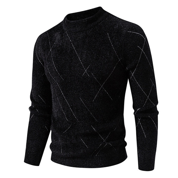 Herren Feiner Strickpullover mit modernem Zopfmuster Aliams