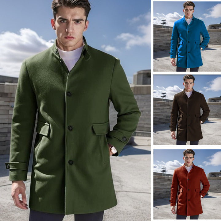 Herren eleganter Außenmantel mit praktischen Taschen Aliams