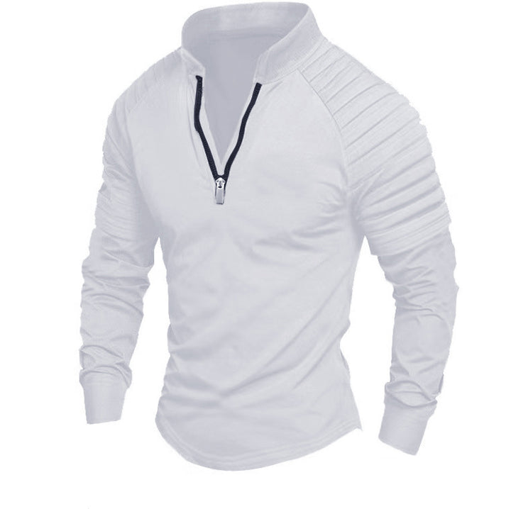 Herren Sportlicher Langarm-Pullover mit Stehkragen Aliams