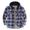 Herren wattierte Flanelljacke mit abnehmbarem Kapuzenfutter Aliams