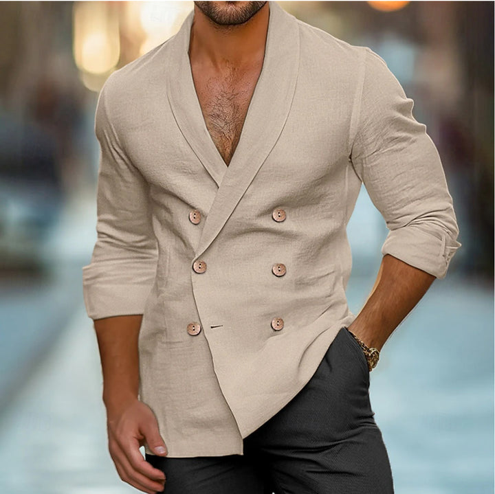 Herren stilvolle und elegante Leinenjacke Aliams
