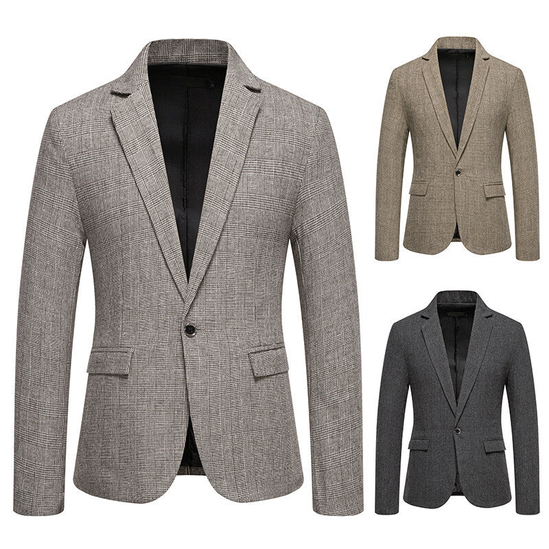 Herren eleganter Blazer mit feinem Karomuster Aliams