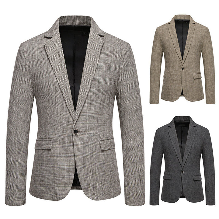 Herren eleganter Blazer mit feinem Karomuster Aliams