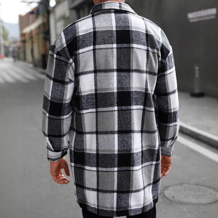 Herren Flanellhemdjacke im karierter Design mit praktischen Taschen Aliams