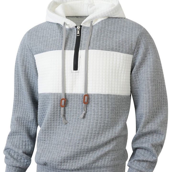 Herren Hoodie mit 1/4-Reißverschluss und strukturiertem Design Aliams