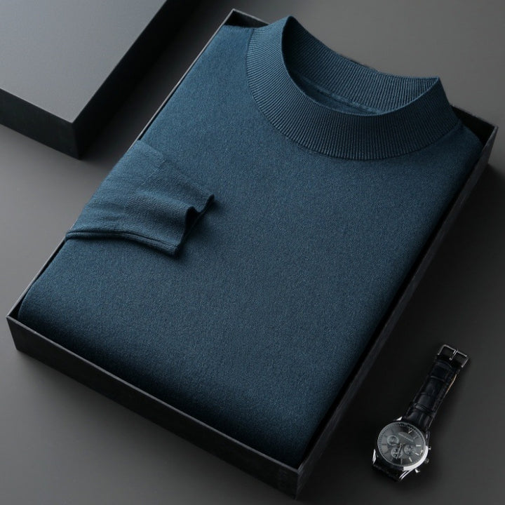 Herren eleganter Rundhalspullover aus feiner Baumwollmischung Aliams