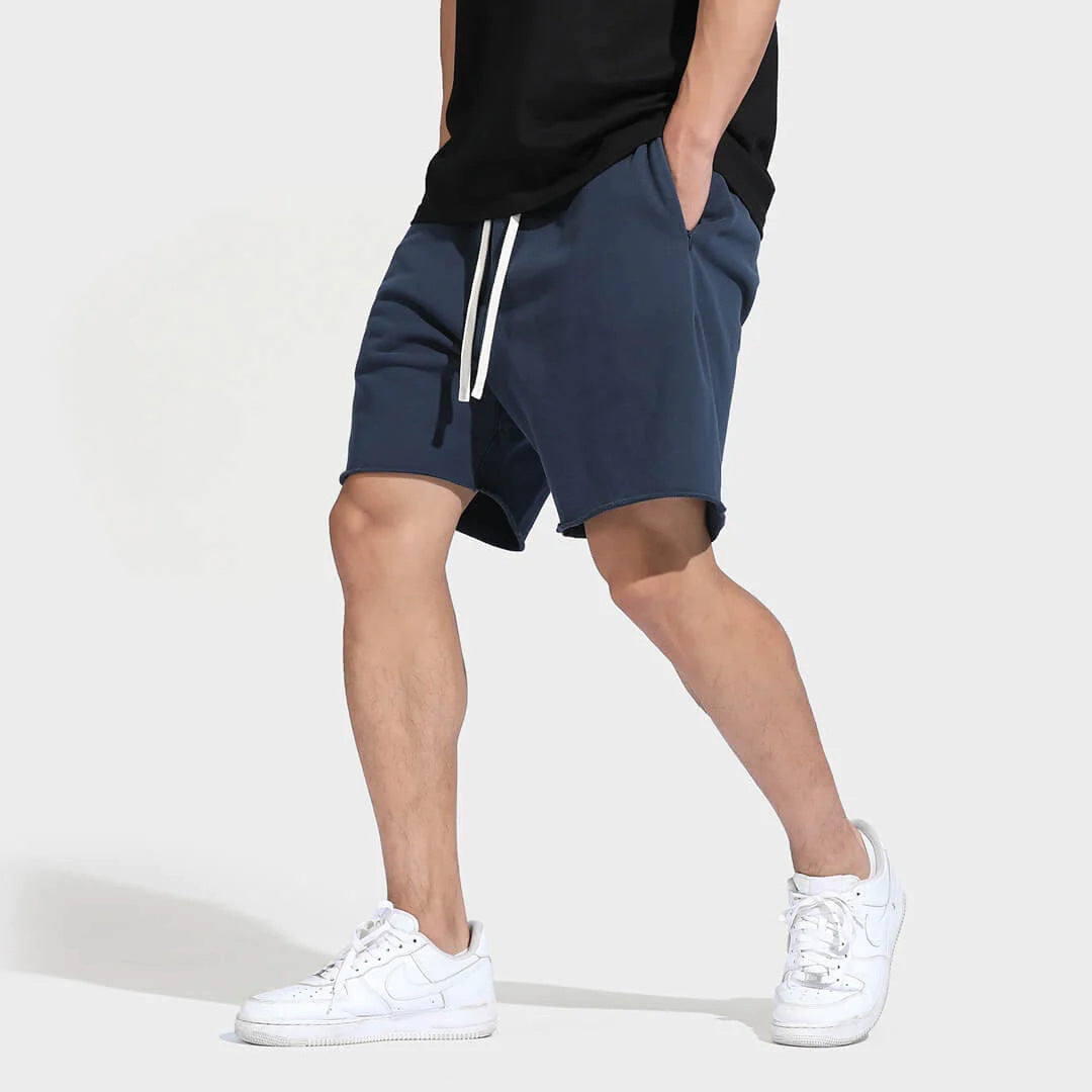 Herren Bequeme Sweatshorts mit elastischem Bund und Seitentaschen Aliams