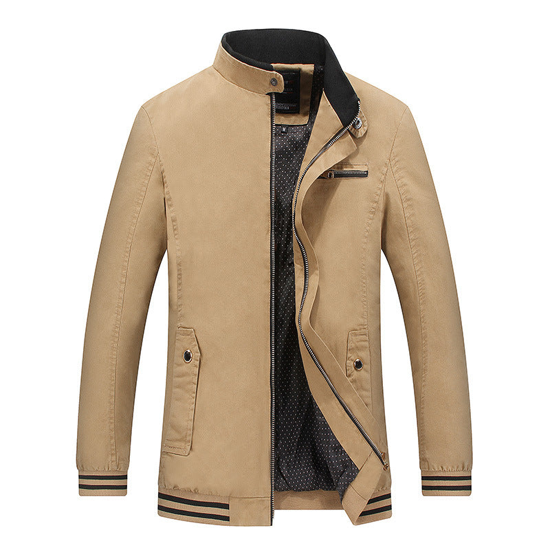 Herren sportliche Übergangsjacke mit Kinnschutz und praktischen Taschen Aliams