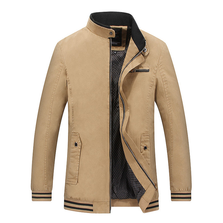 Herren sportliche Übergangsjacke mit Kinnschutz und praktischen Taschen Aliams