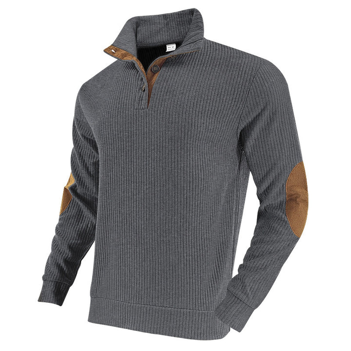 Herren eleganter Pulli mit hochwertigem Stehkragen und modischen Kontrastdetails Aliams