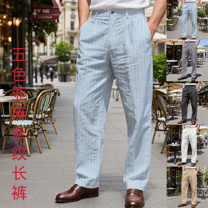 Herren Elegante Anzughose mit vertikalen Streifen Aliams