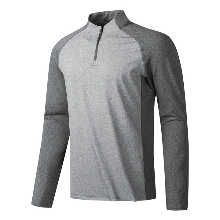 Herren Funktionales Langarmshirt mit Stehkragen und halbem Reißverschluss Aliams