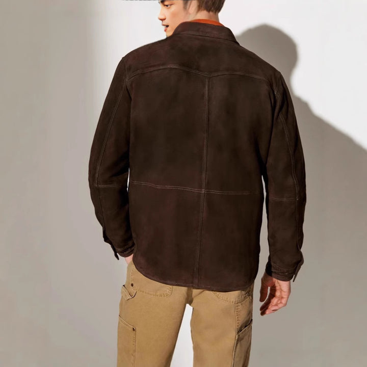 Herren Wildlederjacke im modernen Schnitt mit praktischen Taschen Aliams