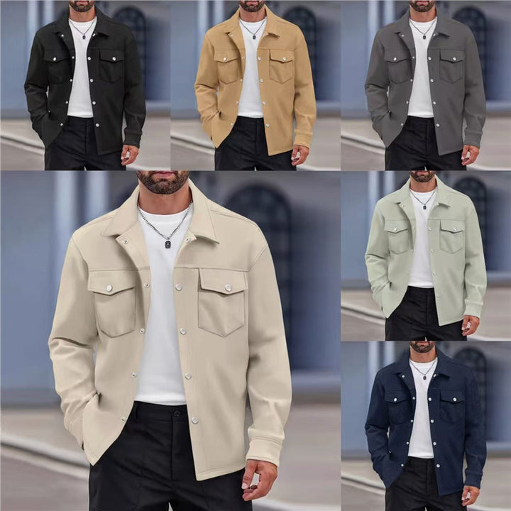 Herren vielseitige Freizeitjacke mit modernen Taschen und Knopfdetails Aliams