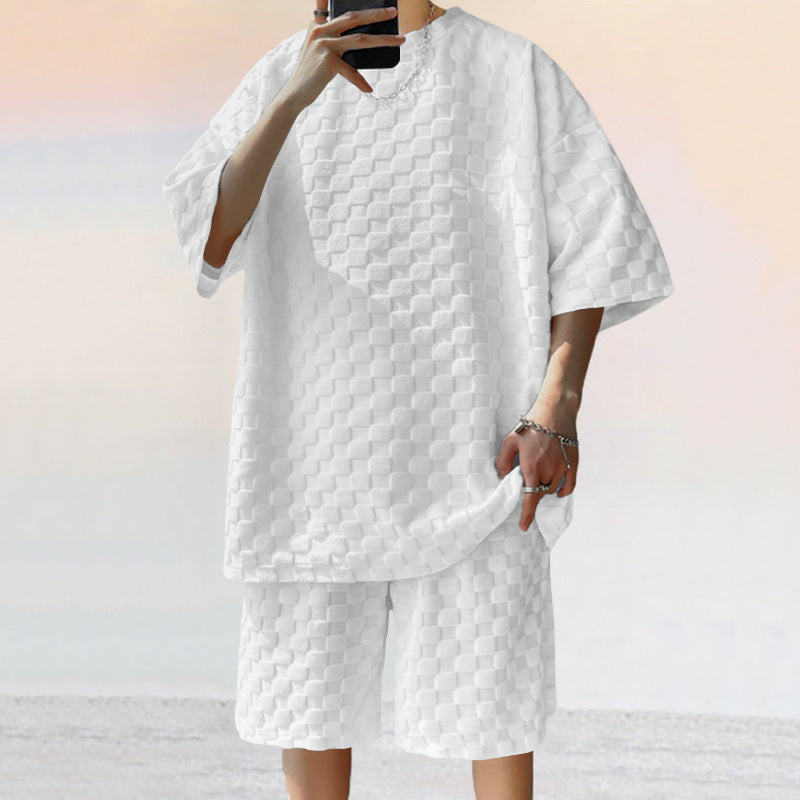 Unisex Sommerliches Freizeit-Set aus strukturierter Baumwolle Aliams