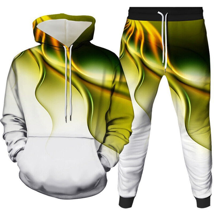 Herren Kapuzenpullover und Jogginghose Set mit modernem Grafikausdruck Aliams