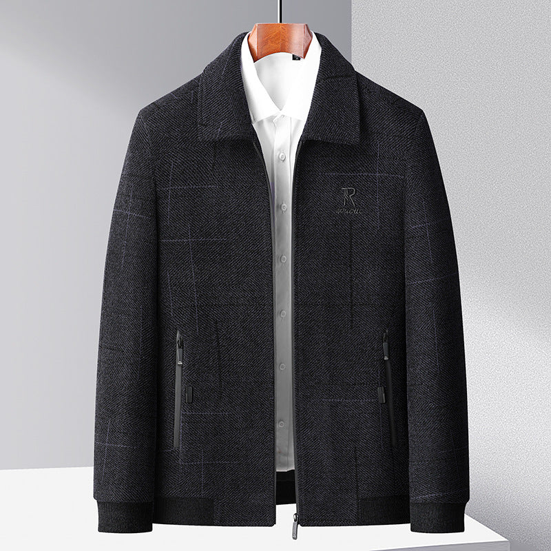 Herren eleganter Mantel mit modischem Schnitt und praktischen Taschen Aliams