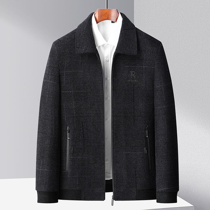 Herren eleganter Mantel mit modischem Schnitt und praktischen Taschen Aliams