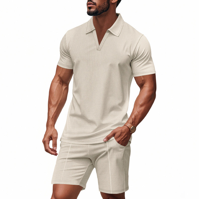 Herren elegantes Freizeit-Set mit zeitgenössischem Design und atmungsaktiver Baumwolle Aliams