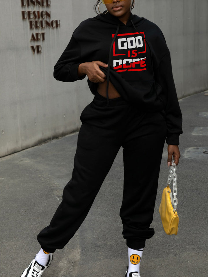 Herren sportliches Hoodie- und Jogginghose-Set mit inspirierendem Schriftzug Aliams