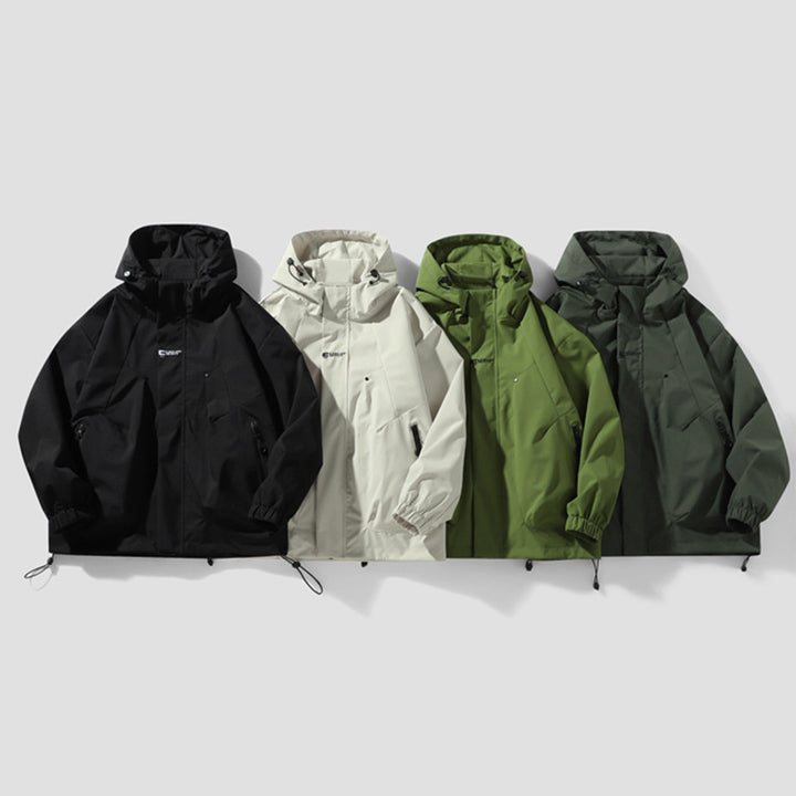 Herren Funktionsjacke mit verstellbarem Kapuzenkragen und seitlichen Taschen Aliams