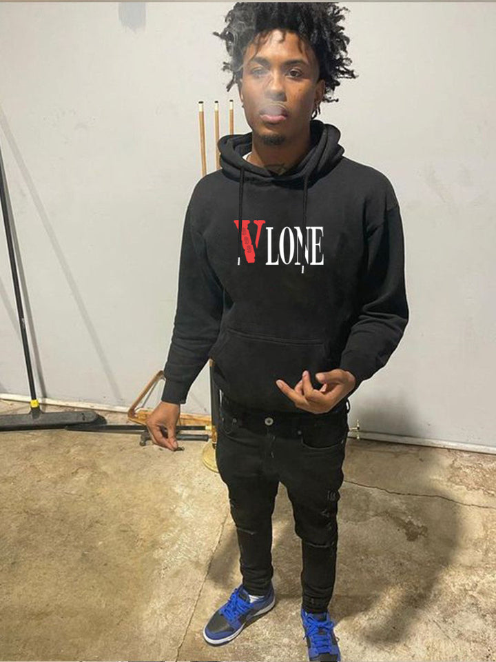 Herren Kapuzensweatshirt mit trendigem Grafikdruck Aliams