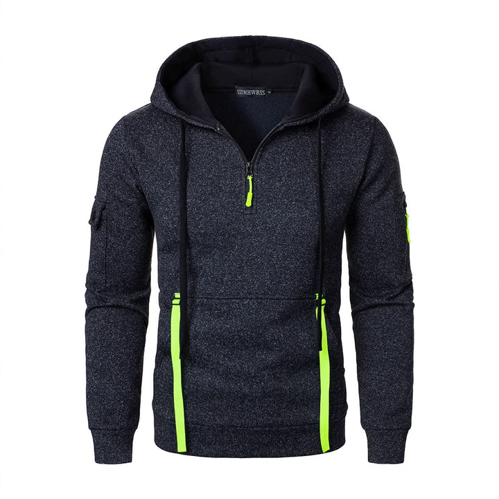 Herren sportlicher Hoodie mit atmungsaktiven Einsätzen und praktischen Reißverschlusstaschen Aliams