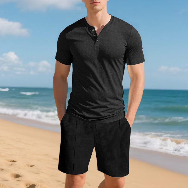 Herren Kurzarm-Hemd mit Knopfleiste Aliams