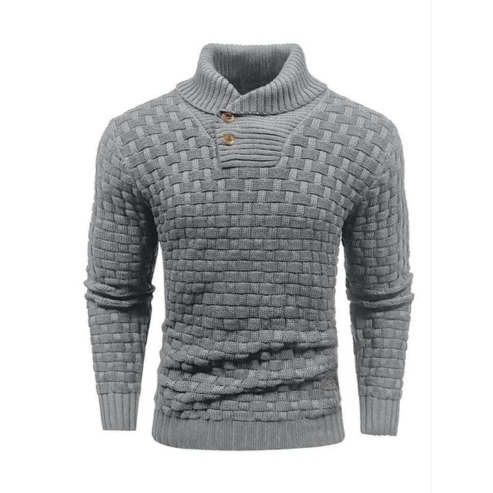 Herren Strickpullover mit Strukturiertem Muster und Modernem Stehkragen Aliams