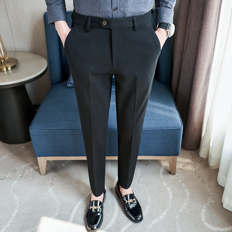 Herren schicke Anzughose mit schmalem Schnitt und feiner Struktur Aliams